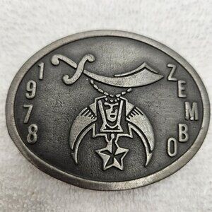 Belt Buckle Mens Freemason Shriners Zembo 1978 A MAXWELL PAGET “ACE” POTENTATE